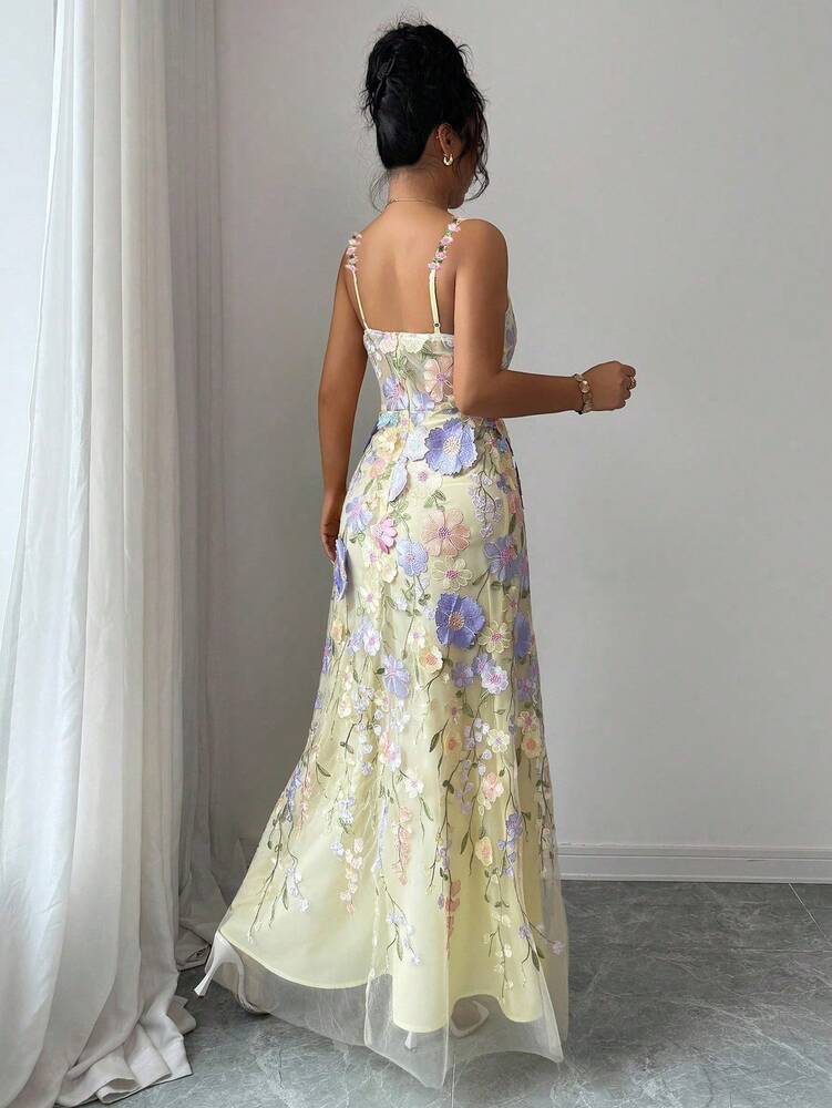 Women's Embroidered Waist Dress Elegant Summer Outfit For Banquet Party Evening Formal Vacation Clothing Fashion Casual Sundress Chic
